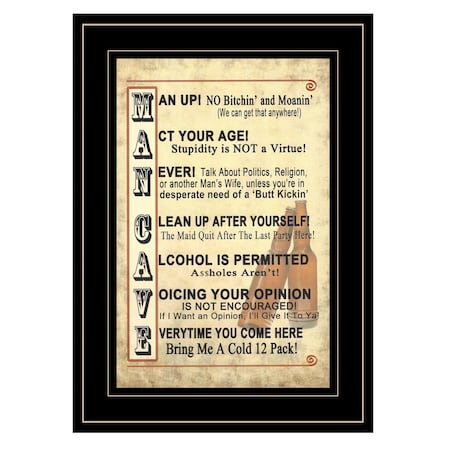 Homeroots Man Up 1 Black Framed Print Wall Art 405400