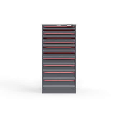 Strong Hold 11 drawer cabinet - (2x 2ft, 3x 3ft, 2x 4ft, 2x 5ft, 2x 6ft) - Red accents - E-Lock w/ Tracking S3060-PPTAS-1101DS
