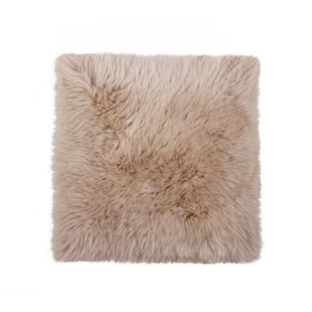 Homeroots 17" X 17" Taupe New Zealand Sheepskin Dining Chair Pad 317153