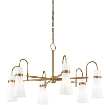 Troy Lighting Maple 6 Light Chandelier 38 In. Patina Brass F3430-PBR
