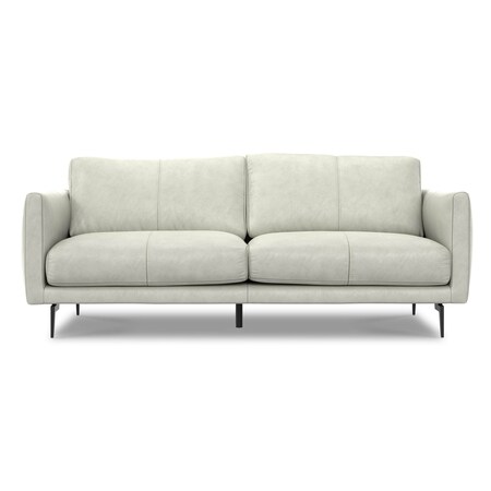 Homeroots 81" Gray Leather Sofa With Black Legs 640991