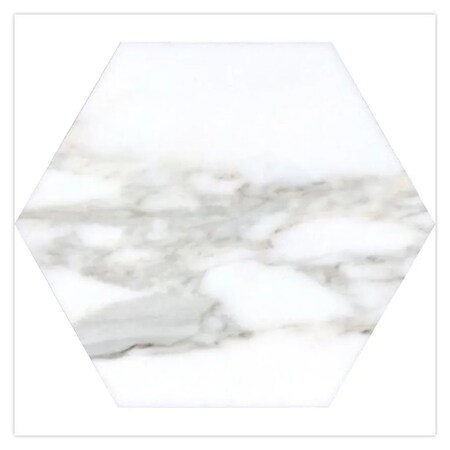 Apollo Tile 10x10 Honed White Calacatta Gold Honed Marble Hexagon Wall and Floor Tile 2.95 sq ft/case, 5PK APLTSC88G24HA