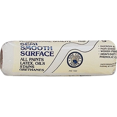 Linzer Paint Roller Cover, 12 in Thick Nap, 9 in L, Woven Fabric Cover, White RC102-9