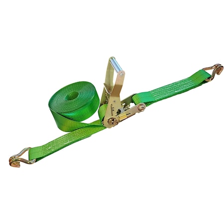 Tie 4 Safe 2'' x 50' Ratchet Tie Downs w/ Wire J Hook WLL: 3,333 lbs. Green RT04C-550-W5-GR-C-1