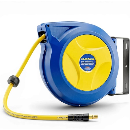 Goodyear HR780 spring driven reel, 3/8X50ft, 1# hybrid polymer hose GUR082