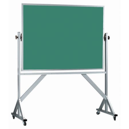 Aarco Mobile Reversible Freesting Green Chalkboard w/ Clear Satin Anodized Frame, 48''Hx72''W ARC4872G