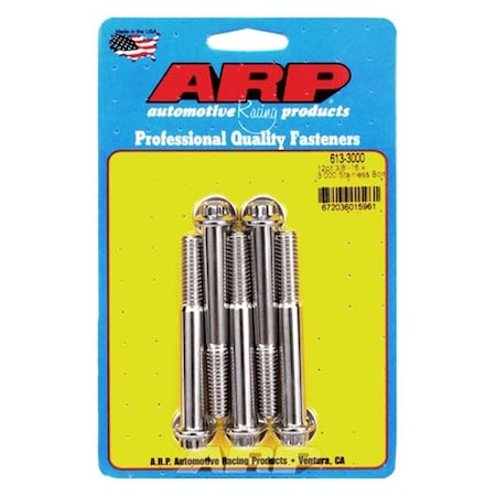 Whole-In-One 613-3000 0.37-16 x 3 in. Stainless Steel 12 Point Bolt Kit - Set of 5 WH3618259