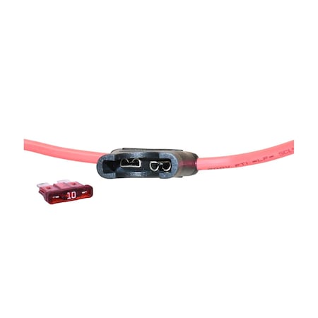 Auveco Moulded In-Line Ato/Atc 10Amp Fuse Holder with Fuse, 10PK 23546
