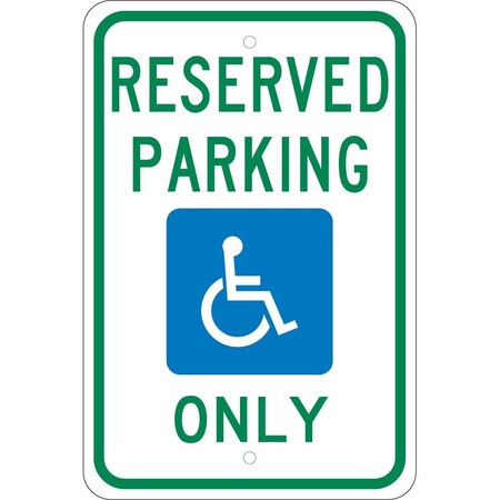 Nmc State Reserved Parking Handicapped Only Michigan Sign, TMS318J TMS318J