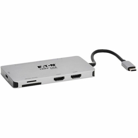 Eaton Tripp Lite Series USB-C Dock, Dual Display - 4K 60 Hz HDMI, USB 3.x 5Gbps Hub Ports, Memory U442-DOCK8-GG