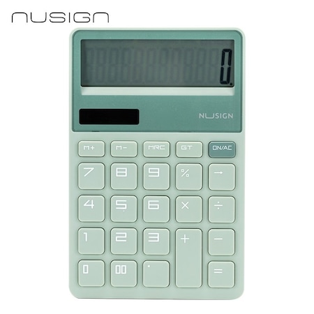 Deli NUSIGN Desktop Calculator, 12-Digit Large Display, 5 Angle, Green, 20PK ENS042