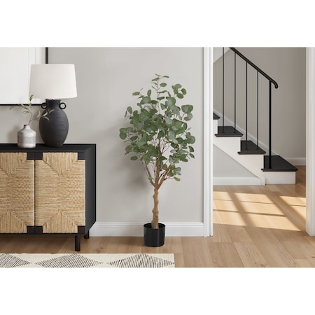 Monarch Specialties Artificial Plant, 46" Tall, Eucalyptus Tree, Indoor, Faux, Fake, Floor, Greenery, Potted I 9518