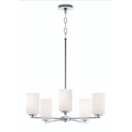 Afx Leo 5-Light Med Base Chandelier, Satin Nickel LEOP24MBSN