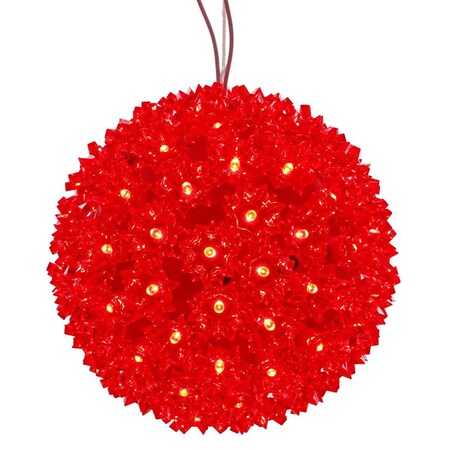 Vickerman 6 in. Starlight Sphere Christmas Ornament with Red Wide Angle 50 LED Light, 6PK X120603