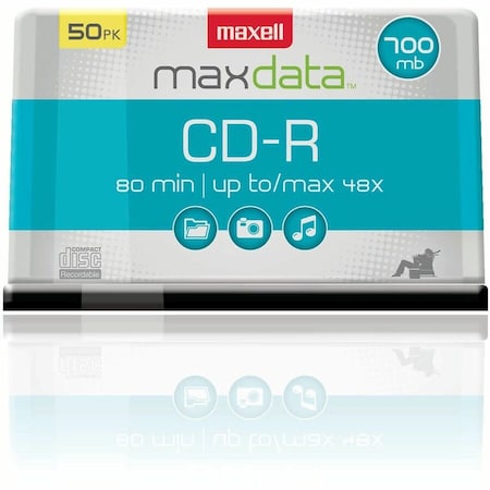 Maxell CD-R700 CD Recordable Media - CD-R - 48x - 700 MB - 50 Pack 648250