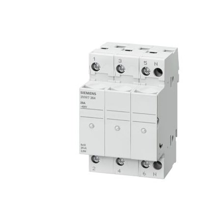 Siemens FUSE HOLDER, 3-P+N, 32A, 10X38MM FUSE, LED 3NW7064