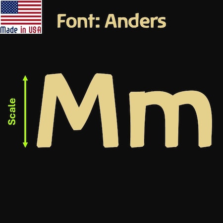 Aacc Self-Adhesive Vinyl Letter: M, Scale: 24 cm. Color: Gold Font: Anders by, 24PK AACC-Anders-UM-Gold-M24x24