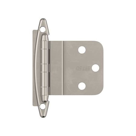 Amerock 3/8in 10 mm Inset Non Self-Closing, Face Mount Satin Nickel Hinge, 10PK 1887597