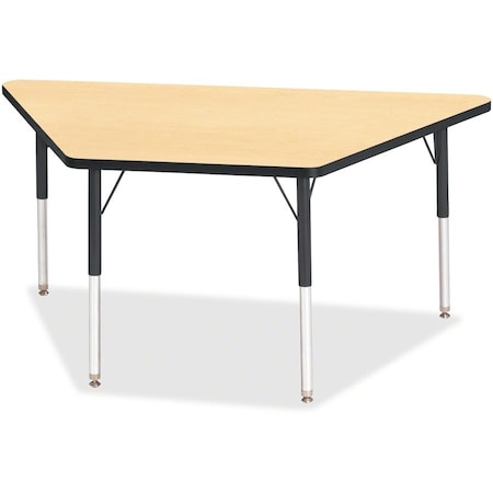 Jonti-Craft Berries Trapezoid Activity Tables, 30 in. x 60 in., A-height, Maple/Black/Black 6443JCA011