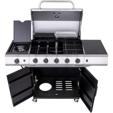 Char-Broil Gas Grill with Chef's Tray, Liquid Propane, 2 ft 4 in W Cooking Surface, Steel 463458021