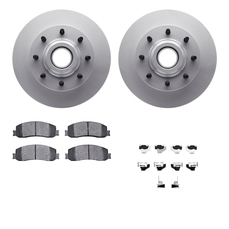 Dynamic Friction Co DFC GEOSPEC Coated Rotor- Heavy Duty Brake Pad includes Hardware 4412-54065