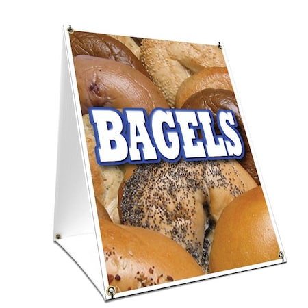 Signmission Bagels, 24 Inch x 18 Inch A-frame Yard Sign, Plastic Sign SBC-1824-Bagels