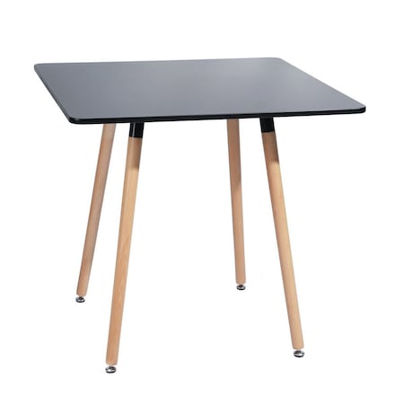 Homeroots 32" Black and Natural Wood Square Dining Table 568205