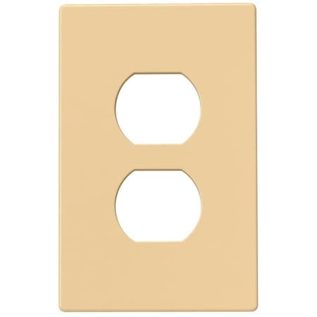 Eaton Wiring Devices Wallplate, 4-1/2 in L, 2-3/4 in W, 1 -Gang, Polycarbonate, Ivory, High-Gloss PJS8V
