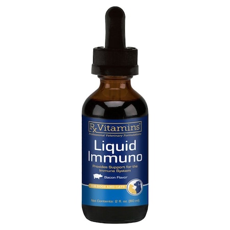 Rx Vitamins Liquid Immuno Solution, Provides Support for the Immune System, Bacon Flavor, For Dogs/Cats, 2oz 8802