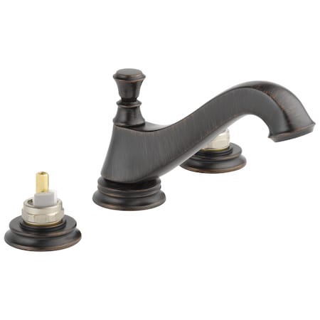 Delta Cassidy Two Handle Widespread Bathroom Faucet - Low Arc Spout - Less Handles 3595LF-RBMPU-LHP