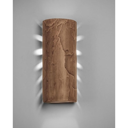 Luxury Lighting Masons Select 17 in Tall Ceramic Backlit Slate Look Outdoor Wall Light, Painted Adobe Finish, 2PK (2) SL512-AD-ud-7