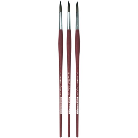 Da Vinci COLLEGE Student Brush, Synthetic, Acrylic & Oil, Round, Series 8730, Size 12, 3PK VA-8730_12