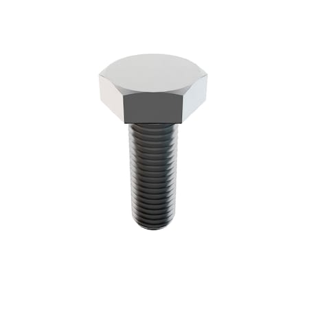 Zoro Select Not Graded, 1/4"-28 Hex Head Cap Screw, Plain Stainless Steel, 3/4 in L, 10 PK 35-308-25M-75D