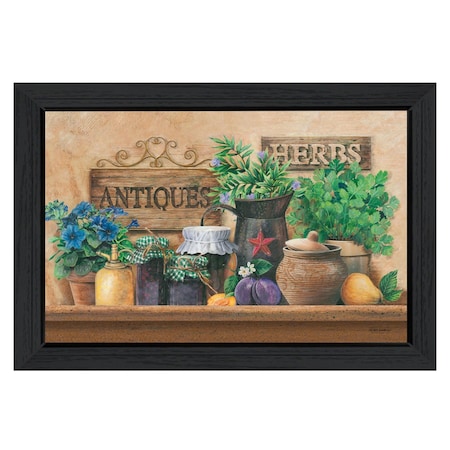 Homeroots Antiques and Herbs 3 Black Framed Print Kitchen Wall Art 404895