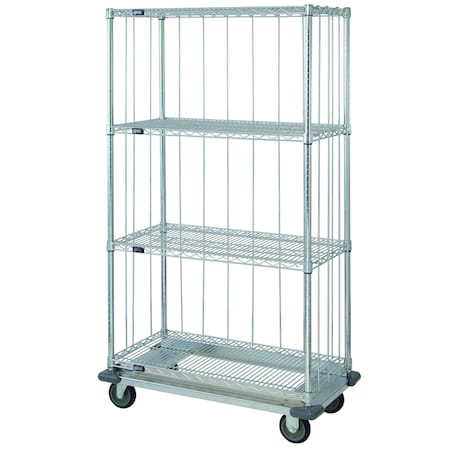 Quantum Storage Systems WIRE 3 SIDED SHELF CART MOBILE 63in MD2448C46RE