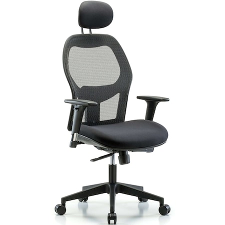 Blue Ridge Ergonomics Executive Mesh Chair, Headrest, AA, Casters BR-EXE-MDHCH-RG-H1-A1-RC