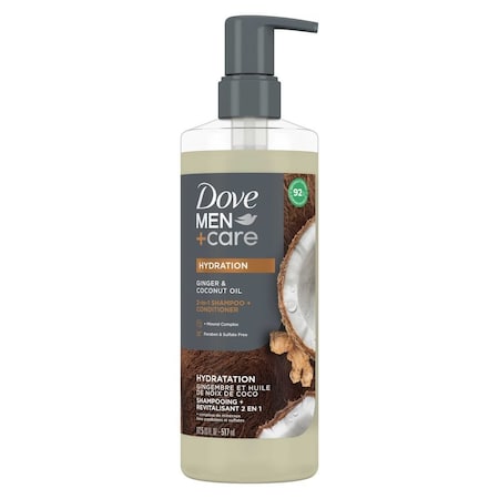 Dove Men+Care Ginger and Coconut Oil 2-in-1 Shampoo Plus Conditioner, 17.5 Ounce, 4PK 69759864