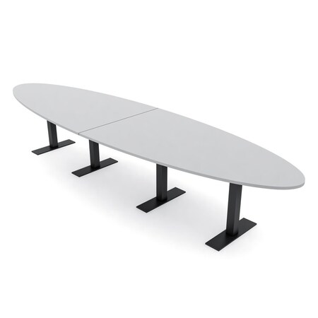 Skutchi Designs 14ft Oval Conference Table With Power | Harmony Series | 12 Person Meeting Room Table HAR-OVL-48X168-T.BK-U779-NA