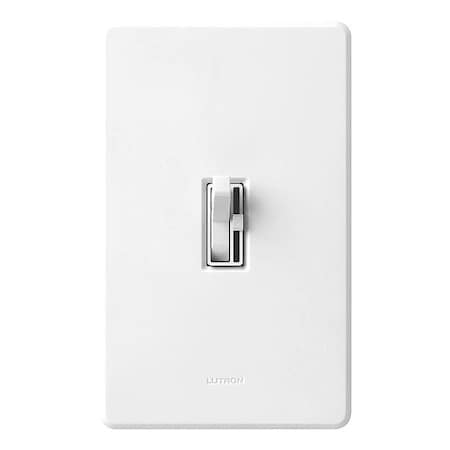 Lutron Lighting Dimmer, Toggle, White, 120V AYCL-153P-WH