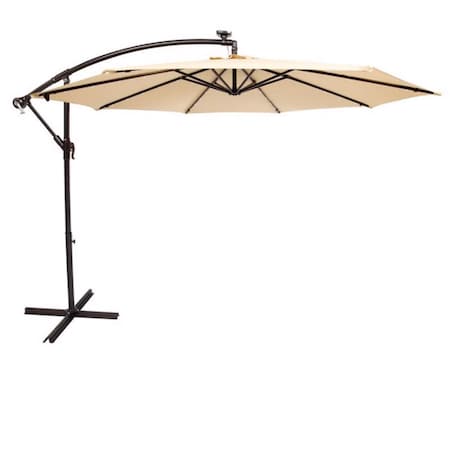 Living Accents 10 ft. Tiltable Taupe Offset Umbrella YQ003G31-TP