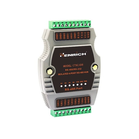 Henrich RS-232/RS-485 to 4-port RS-485 Hub CTSC-035