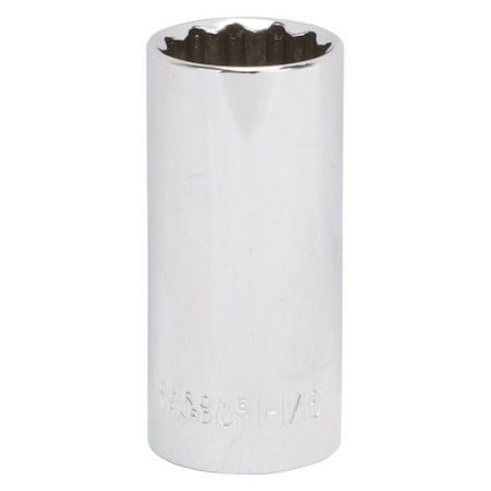 Vulcan Drive Socket, 1-1/16 in Socket, 1/2 in Drive, 12-Point, Chrome Vanadium Steel, Chrome, MT6528954 MT6528954
