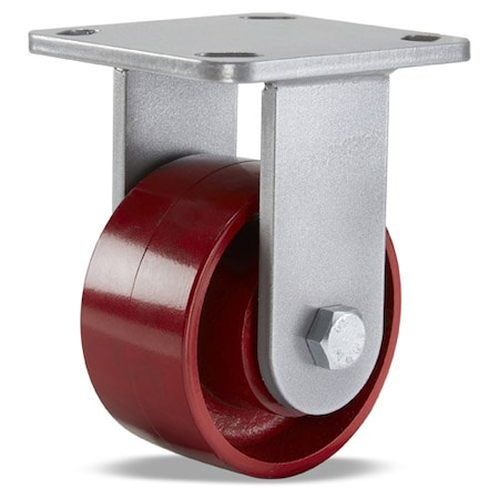Hamilton Plte Caster, Rgd, Cast Iron, 4 in, 1000 lb, B R-WH-4MB