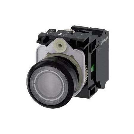 Siemens Illuminated pushbutton, 22 mm, round, plastic, clear, pushbutton 3SU1103-0AB70-3BA0-ZY19