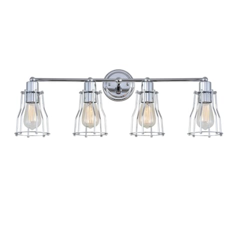 Jonathan Y Evelyn 29.5" 4-light Metal Vanity Light, Chrome JYL7418A
