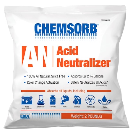 Chemsorb Granular Sorbent, Perlite, 3/4 gal Volume Absorbed per Pkg., 2 lb lb, Bag, Not Applicable SP60AN-LB2