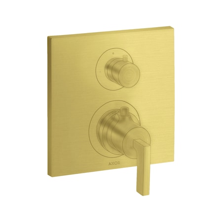 Axor Citterio Thermostatic Trim with Volume Control in Brushed Gold Optic 39700251