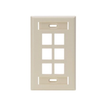 Leviton 6-Port Flush Mount Unloaded, W/Designation Window Quickport 42080-6IS