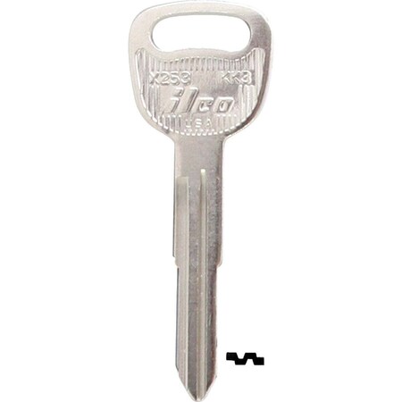 Kaba Ilco Kia Nickel Plated Automotive Key, KK3 / X253, 10PK AF00007122