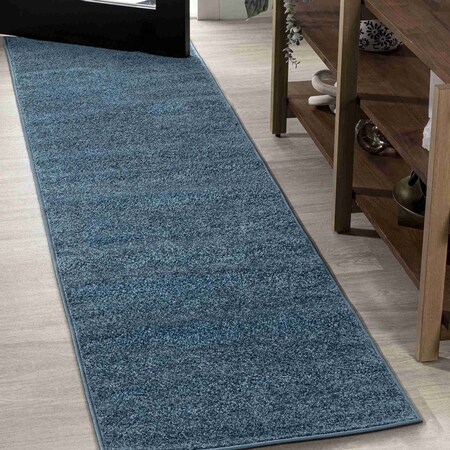 Jonathan Y Haze Solid Low-Pile Turquoise 2 ft. x 12 ft. Runner Rug SEU100H-212